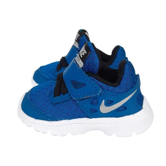 Nike Dual Fusion Lite Toddler 2C Running Shoes Blue Mesh Sneakers Athleisure - Picture 1 of 7